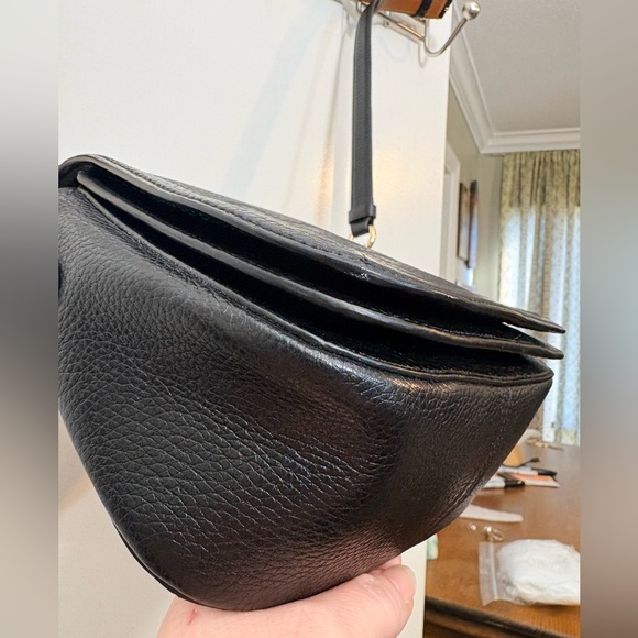 Coach Horse and Carriage Saddle Bag Black Pebbled Leather C4058 - Picture 4 of 16